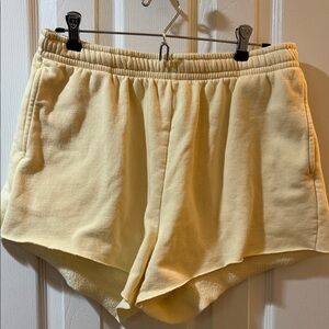 Divided H&M Pale Yellow Fleece Athletic Shorts